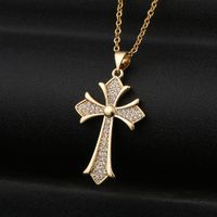 Fashion Cross Christian Copper Zircon Necklace Wholesale main image 3