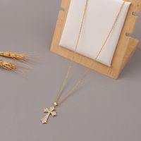 Fashion Cross Christian Copper Zircon Necklace Wholesale main image 5