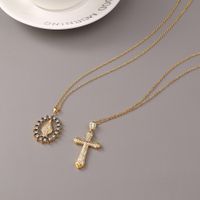 Fashion Cross Jesus Copper Zircon Necklace Wholesale main image 2