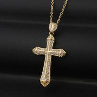 Fashion Cross Jesus Copper Zircon Necklace Wholesale main image 3