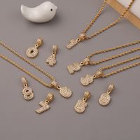 Fashion Arabic Numerals Twist Chain Copper Zircon Necklace Wholesale main image 6