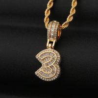 Fashion Arabic Numerals Twist Chain Copper Zircon Necklace Wholesale main image 4