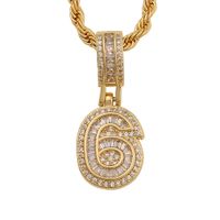 Fashion Arabic Numerals Twist Chain Copper Zircon Necklace Wholesale main image 3