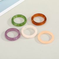 Korean Solid Color Resin Ring main image 1