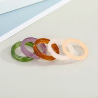 Korean Solid Color Resin Ring main image 5