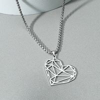 Fashion Hollow Heart-shaped Titanium Steel Necklace main image 2