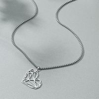 Fashion Hollow Heart-shaped Titanium Steel Necklace main image 3
