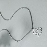 Fashion Hollow Heart-shaped Titanium Steel Necklace main image 4