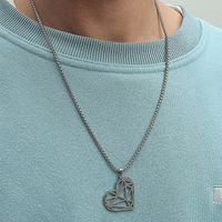 Fashion Hollow Heart-shaped Titanium Steel Necklace main image 5