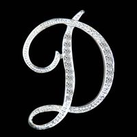 Einfache 26 Englische Alphabet Diamant Brosche Großhandel main image 1