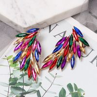Fashion Wings Patchwork Diamond Alloy Artificial Gemstones Earrings main image 5