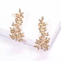 Fashion Inlaid Rhinestone Leaf Ear Clip main image 3