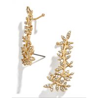 Fashion Inlaid Rhinestone Leaf Ear Clip main image 5