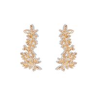 Fashion Inlaid Rhinestone Leaf Ear Clip main image 6