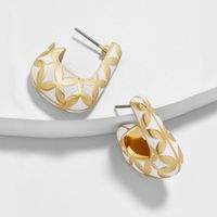 Fashion Gold Diamond Pattern Earrings main image 2