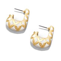 Fashion Gold Diamond Pattern Earrings main image 6
