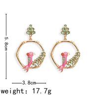 Ethnic Style Pink Bird Pendant Earrings main image 6
