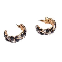 Fashion C-shaped Alloy Earrings With Rhinestones main image 6