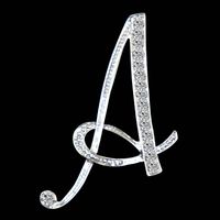 Einfache 26 Englische Alphabet Diamant Brosche Großhandel sku image 1