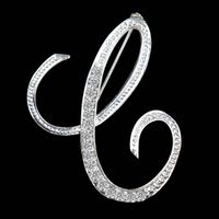 Einfache 26 Englische Alphabet Diamant Brosche Großhandel sku image 3