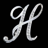 Einfache 26 Englische Alphabet Diamant Brosche Großhandel sku image 8