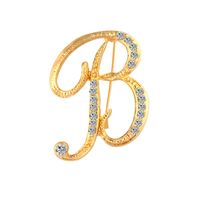 Fashion English Letter Alloy Diamond Brooches Wholesale sku image 2