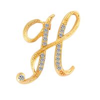 Broches De Diamantes De Aleación De Letras Inglesas De Moda Al Por Mayor sku image 8