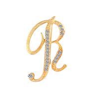 Broches De Diamantes De Aleación De Letras Inglesas De Moda Al Por Mayor sku image 18