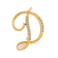 Broches De Diamantes De Aleación De Letras Inglesas De Moda Al Por Mayor sku image 4
