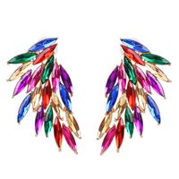 Fashion Wings Patchwork Diamond Alloy Artificial Gemstones Earrings sku image 1