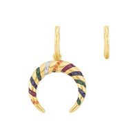 Fashion Asymmetric Colorful Striped Earrings sku image 2