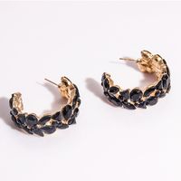 Fashion C-shaped Alloy Earrings With Rhinestones sku image 2