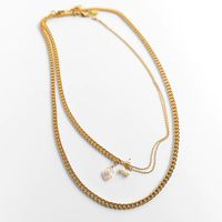 Fashion Pearl Multilayer Metal Necklace Wholesale sku image 1