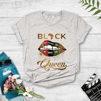 Fashion Queen Lip Print Casual T-shirt main image 2
