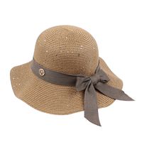 Fashion Bowknot Wave Side Foldable Sunscreen Straw Hat main image 3