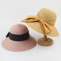 Sombrero De Paja Protector Solar De Aleros Grandes Con Lazo Coreano main image 6