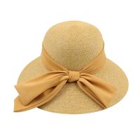 Korean Bow Big Eaves Sunscreen Straw Hat main image 3
