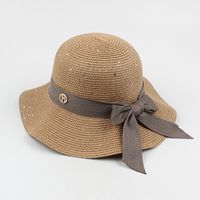 Fashion Bowknot Wave Side Foldable Sunscreen Straw Hat sku image 5