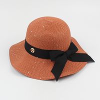 Fashion Bowknot Wave Side Foldable Sunscreen Straw Hat sku image 7