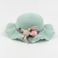 Korean Rabbit Decorative Children's Straw Hat sku image 10