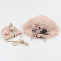 Korean Rabbit Decorative Children's Straw Hat sku image 12