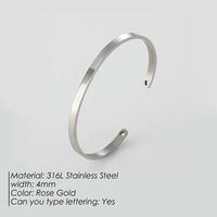 Fashion Glossy Titanium Steel Open Bracelets Wholesale sku image 1