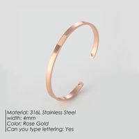 Fashion Glossy Titanium Steel Open Bracelets Wholesale sku image 6