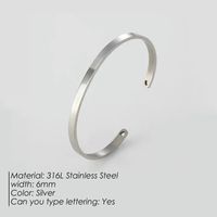 Fashion Glossy Titanium Steel Open Bracelets Wholesale sku image 2