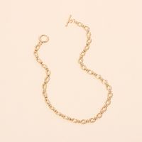 Hip-hop Geometric Metal Necklace Bracelet Set Wholesale sku image 2