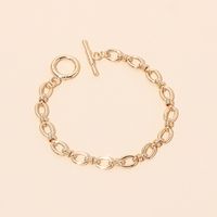 Hip-hop Geometric Metal Necklace Bracelet Set Wholesale sku image 1