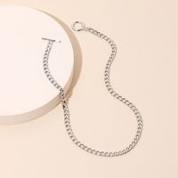Hip Hop Metal Chain Necklace Bracelet Set Wholesale sku image 2