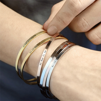 Bracelets Ouverts En Acier Au Titane Brillant À La Mode En Gros main image 1