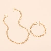 Hip-hop Geometric Metal Necklace Bracelet Set Wholesale main image 1