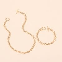 Hip-hop Geometric Metal Necklace Bracelet Set Wholesale main image 2